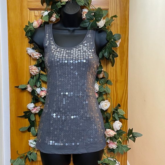 Charlotte Russe Tops - Charlotte Russe Clear Sequin Shimmer Tank Top